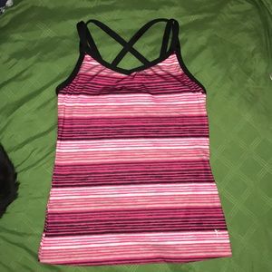 Pink and Black Athletic Tank Top